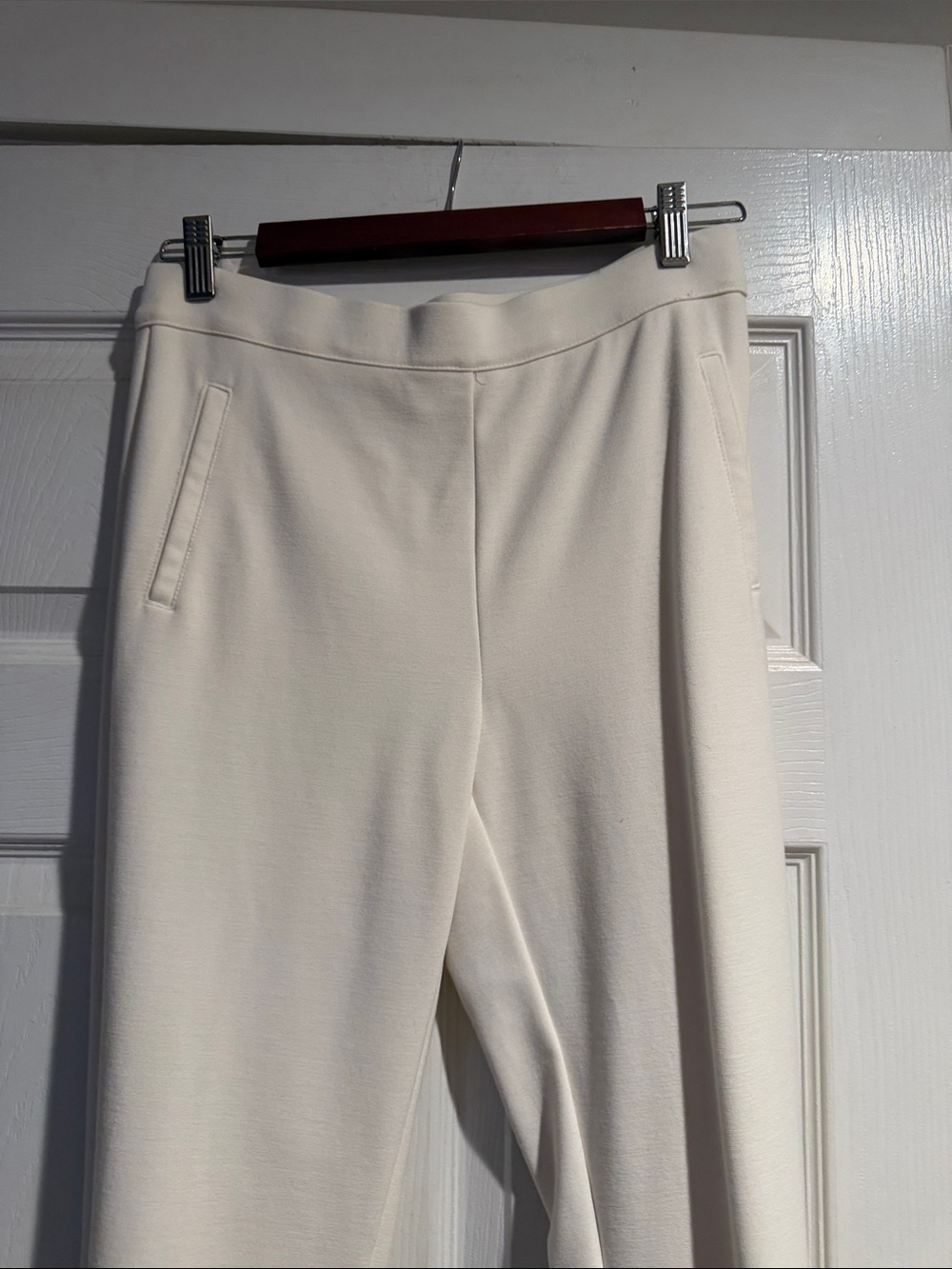 Women's Cream Ponte Pull-On Trousers